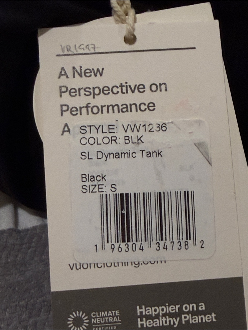 VUORI Dynamic Tank black SIZE small NWT - Picture 9 of 9